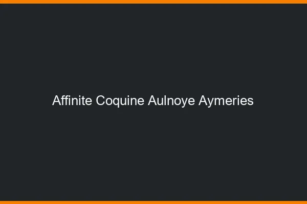 Affinité Coquine Aulnoye-Aymeries