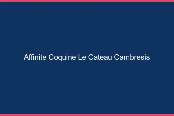 Affinité Coquine Le Cateau-Cambrésis