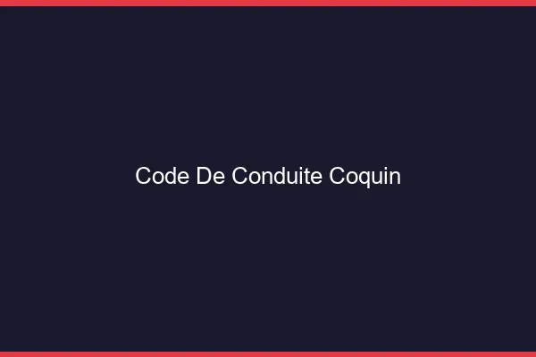 Code de conduite coquin