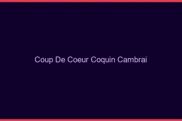 Coup de Cœur Coquin Cambrai