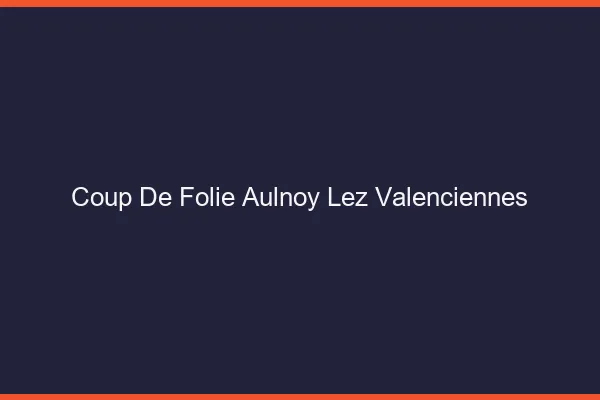 Coup de Folie Aulnoy-lez-Valenciennes