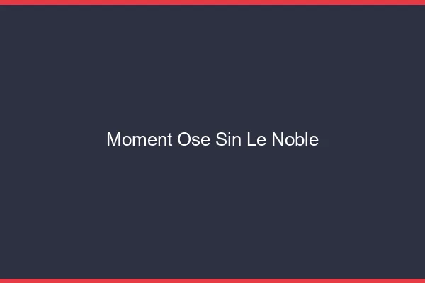 Moment Osé Sin-le-Noble