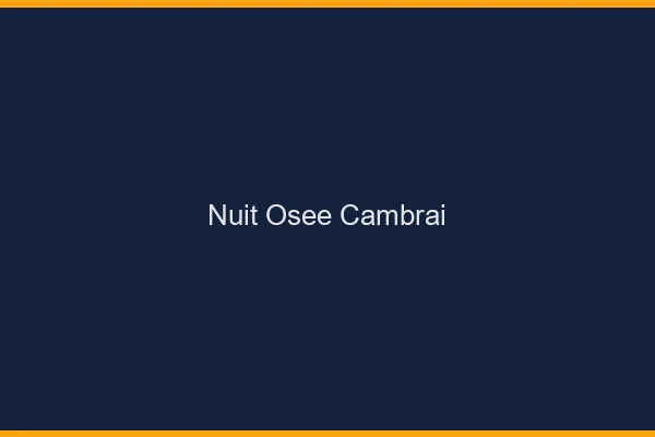 Nuit Osée Cambrai