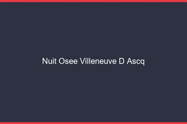 Nuit Osée Villeneuve-d'Ascq