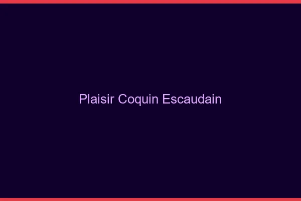 Plaisir Coquin Escaudain