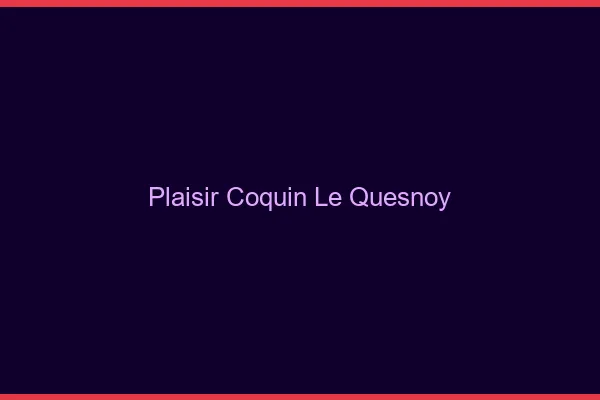 Plaisir Coquin Le Quesnoy
