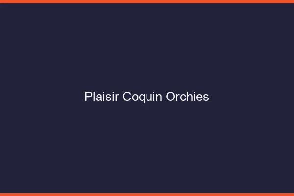 Plaisir Coquin Orchies