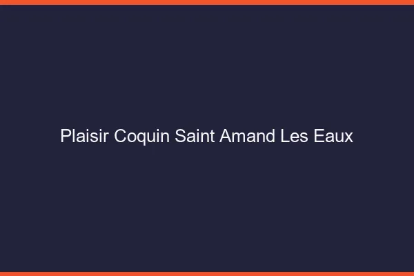 Plaisir Coquin Saint-Amand-les-Eaux