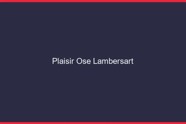 Plaisir Osé Lambersart