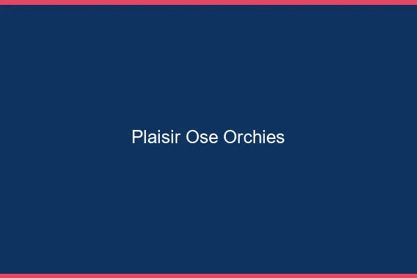 Plaisir Osé Orchies