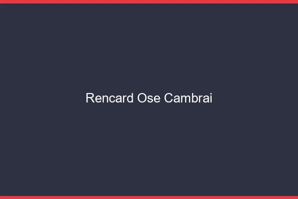 Rencard Osé Cambrai