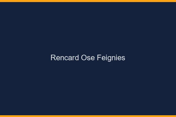 Rencard Osé Feignies