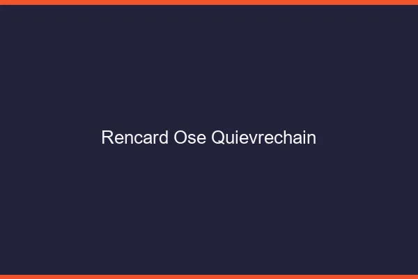 Rencard Osé Quiévrechain
