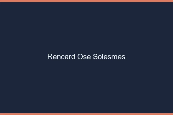 Rencard Osé Solesmes