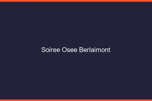 Soirée Osée Berlaimont