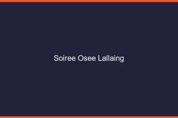 Soirée Osée Lallaing