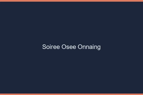 Soirée Osée Onnaing