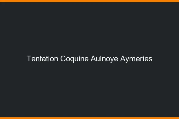 Tentation Coquine Aulnoye-Aymeries
